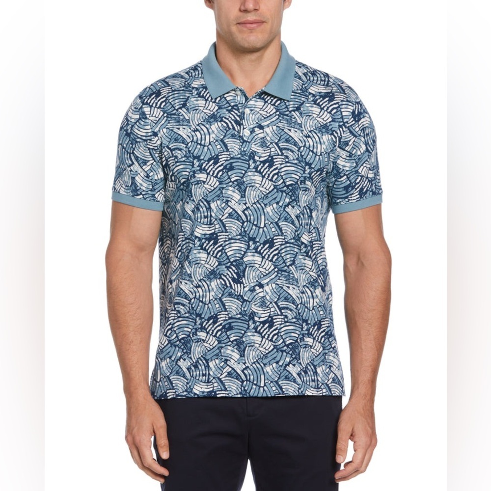 TUA X PERRY ELLIS COLLABORATION ALLOVER PRINT COTTON POLO